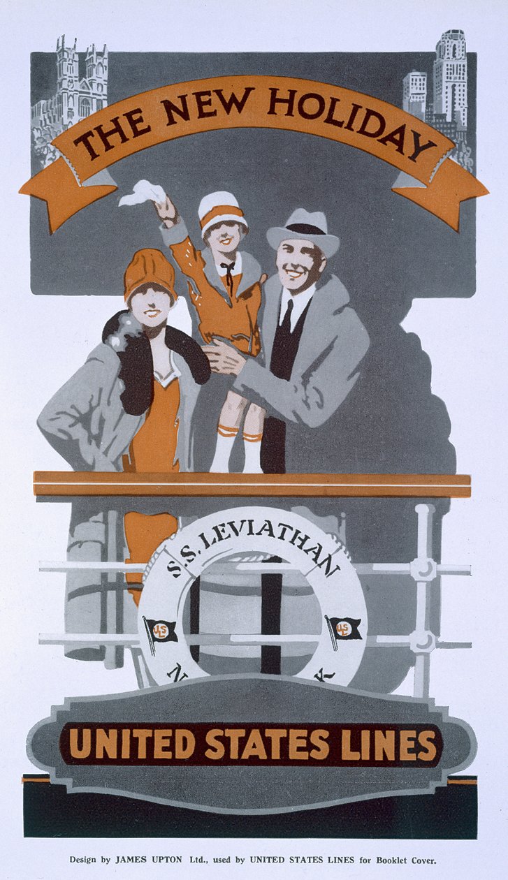 The New Holiday, annonce for United States Lines, SS Leviathan, 1920