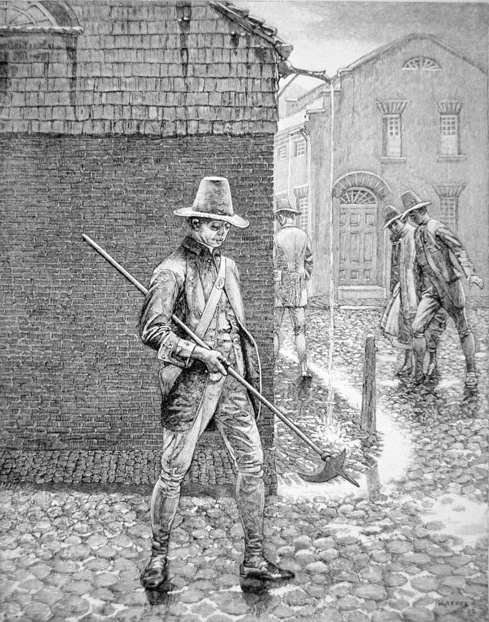 New York Policeman of 1693 (gravering) af American School