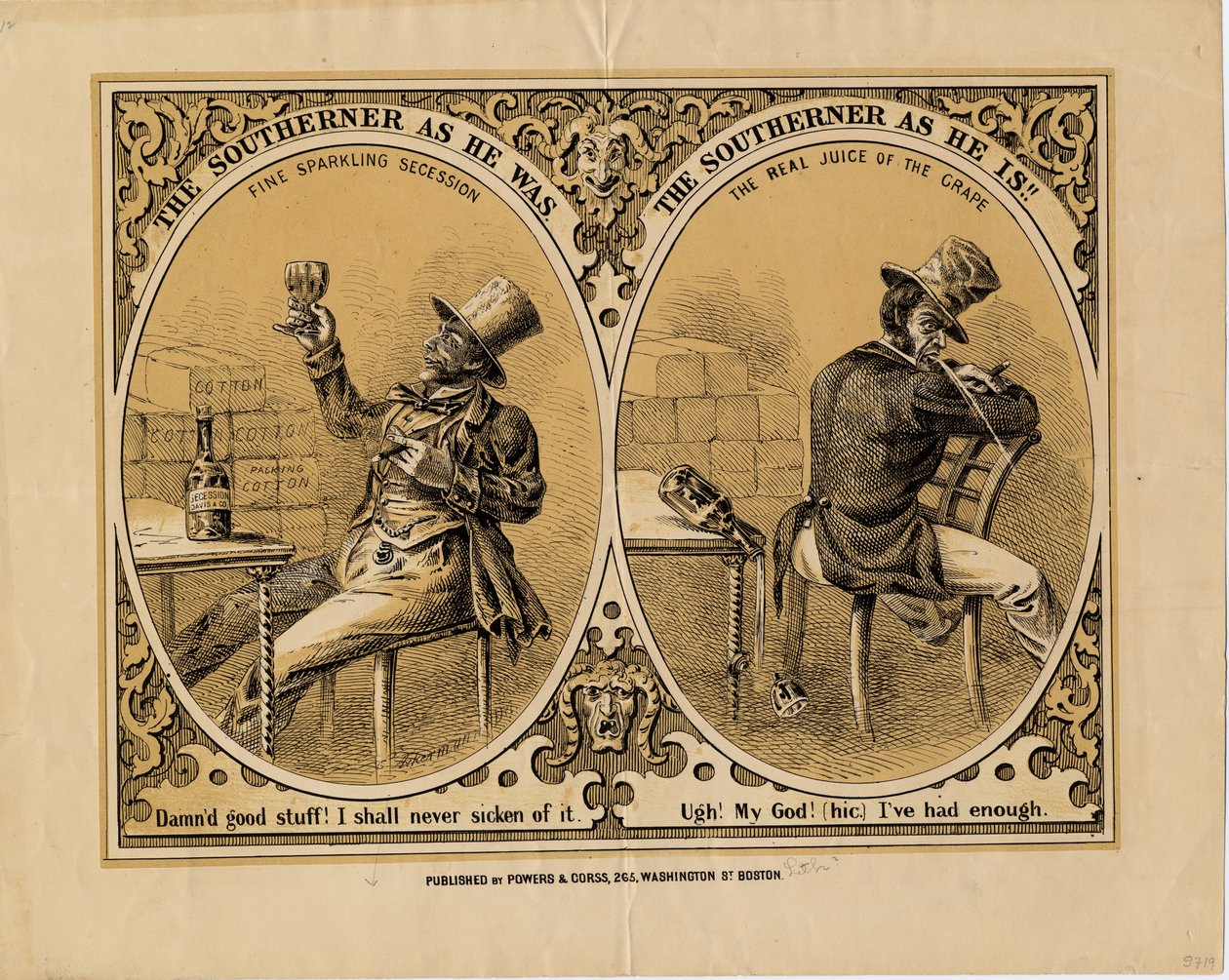 The Southerner som han var, the Southerner som han er, udgivet af Powers & Cross, Boston, ca. 1863 af American School