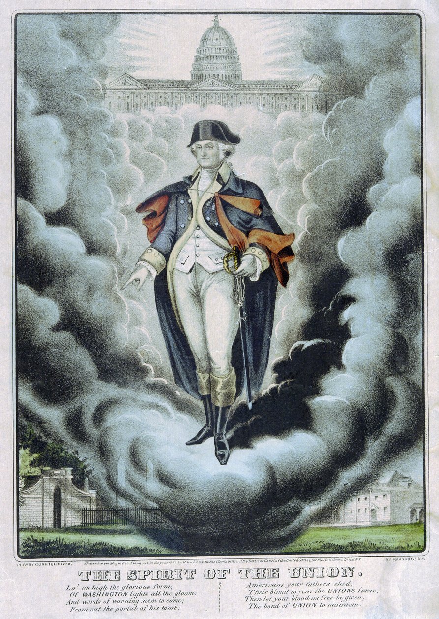 The Spirit of the Union, pub. 1860 (farvelitografi) af American School