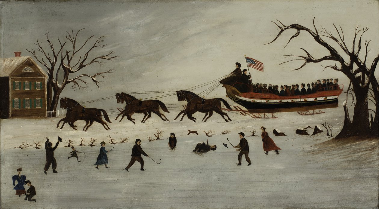 Suffragetterne tager en slædetur, 1870-90 af American School