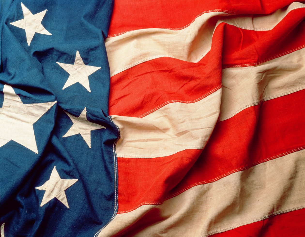 Det amerikanske flag, før 1912 (tekstil) (detaljer) af American School
