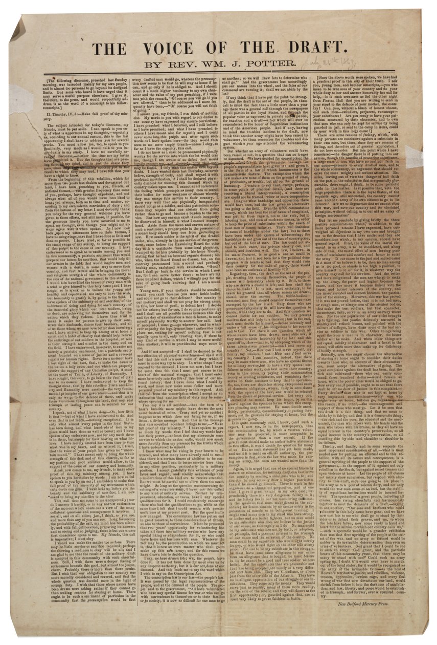 Udkastets stemme, 21. juli 1863 af American School