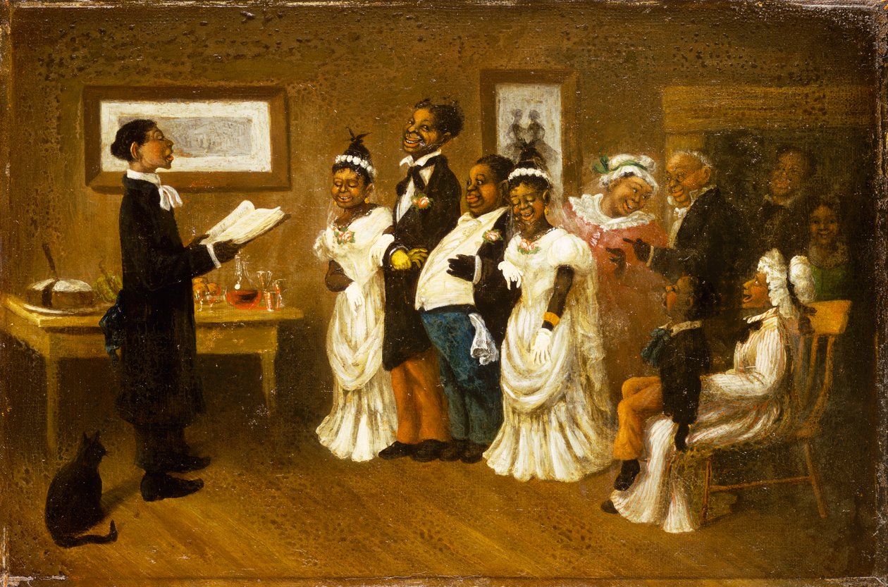 The Wedding, ca. 1850 (olie på lærred) af American School