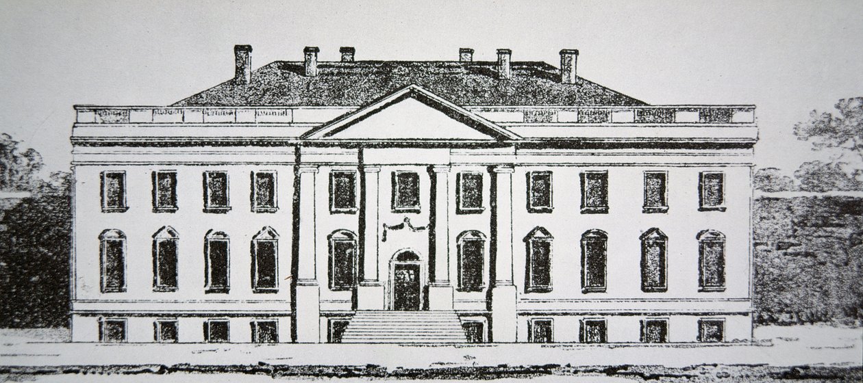 Det Hvide Hus i 1807 (gravering) af American School