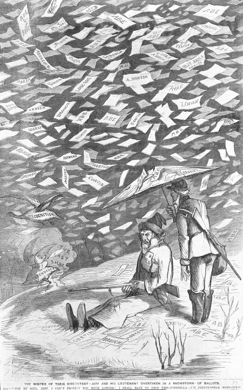Vinteren af deres utilfredshed, Jeff og hans løjtnant overhalet i en snestorm af stemmesedler, ca. 1894 af American School