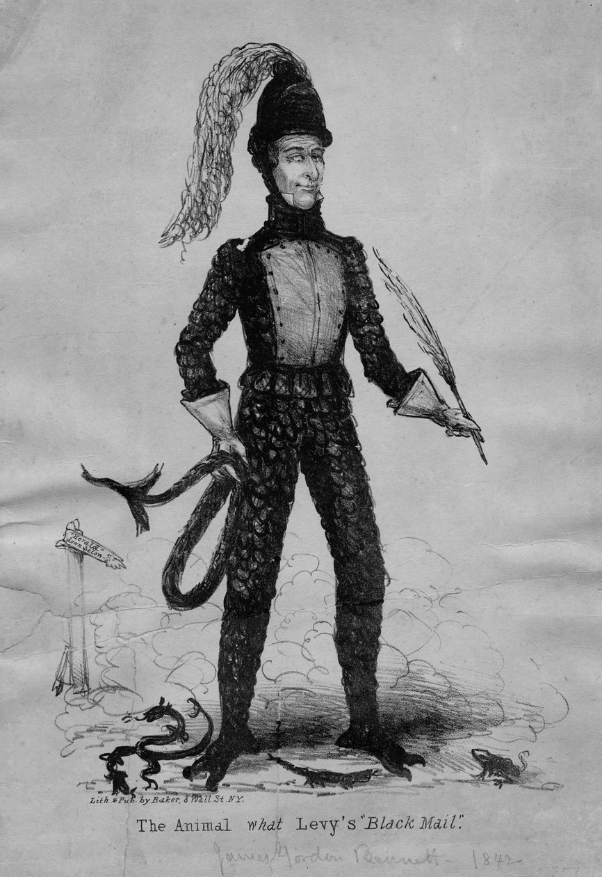 The animal what levys Black Mail, udgivet af Baker, New York, ca. 1842 af American School