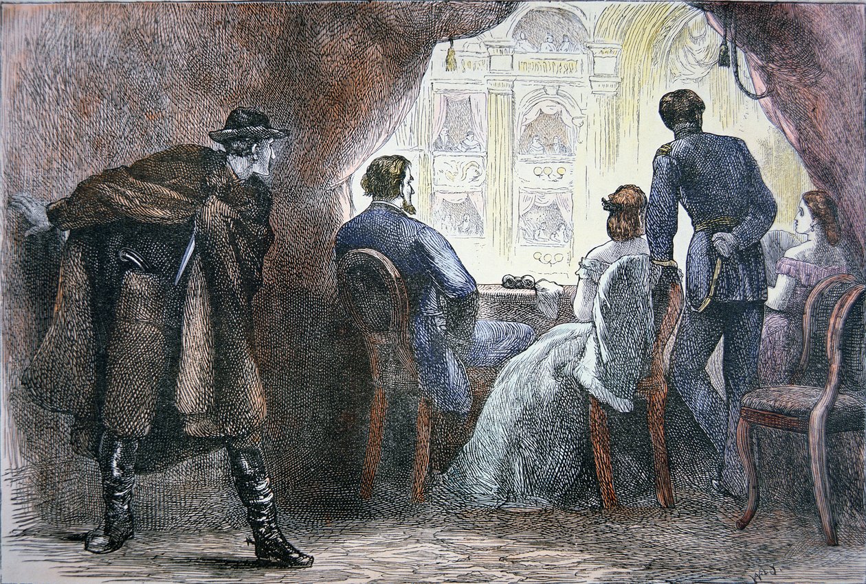 Mordet på Abraham Lincoln (1809-65) i kassen på Ford