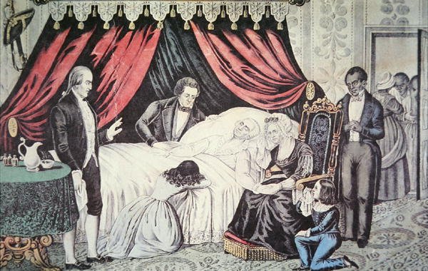 George Washingtons død af American School