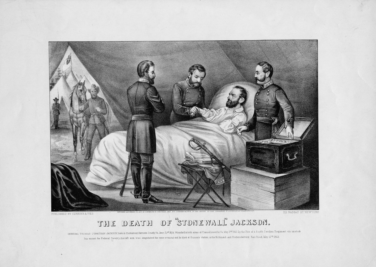 Stonewall Jacksons død, pub. af Currier & Ives, 1872 af American School