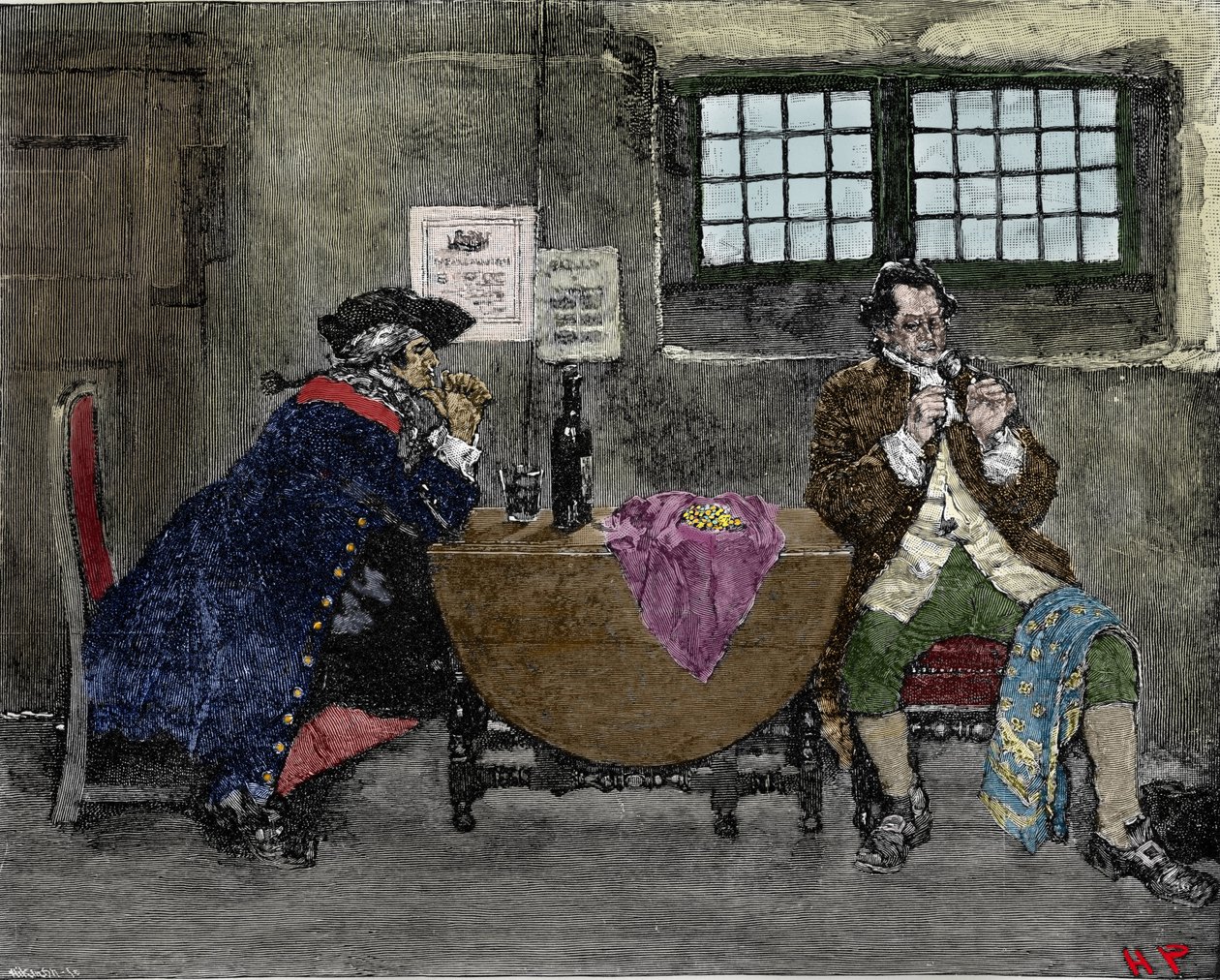 Hackeren Henry Every (John Avery, Long Ben, Benjamin Bridgeman) (? -1695) sælger smykker fundet under fjendens angreb Illustration af Howard Pyle (1853-1911) af American School