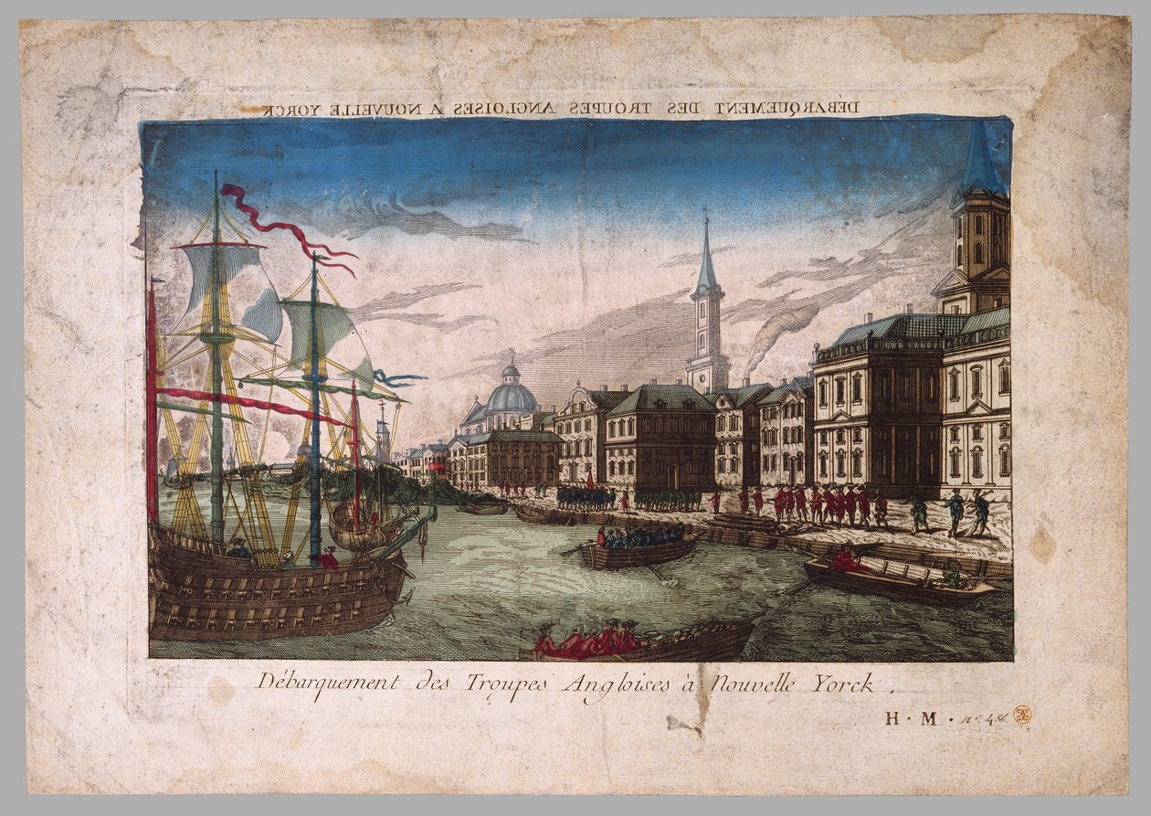 Landgang af britiske tropper i New York, 1776 af American School
