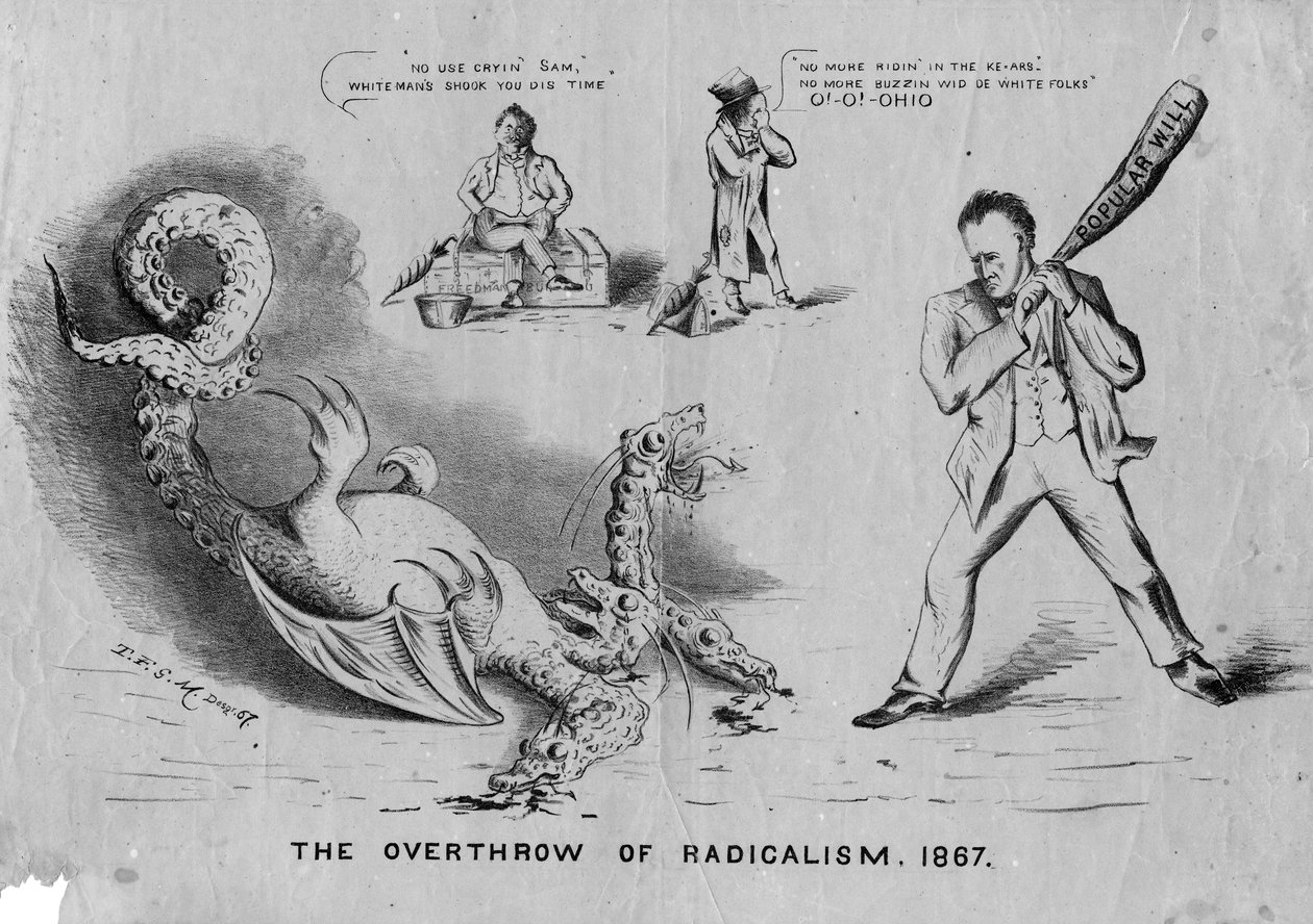 Radikalismens omstyrtelse, 1867, c.1867 af American School