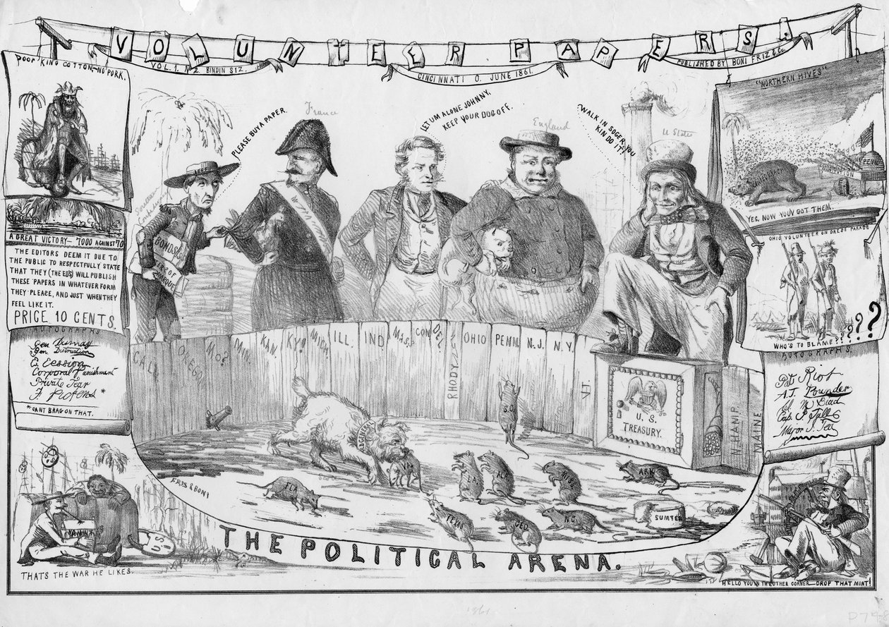 Den politiske arena, muligvis udgivet i Cincinnati, ca. 1861 af American School