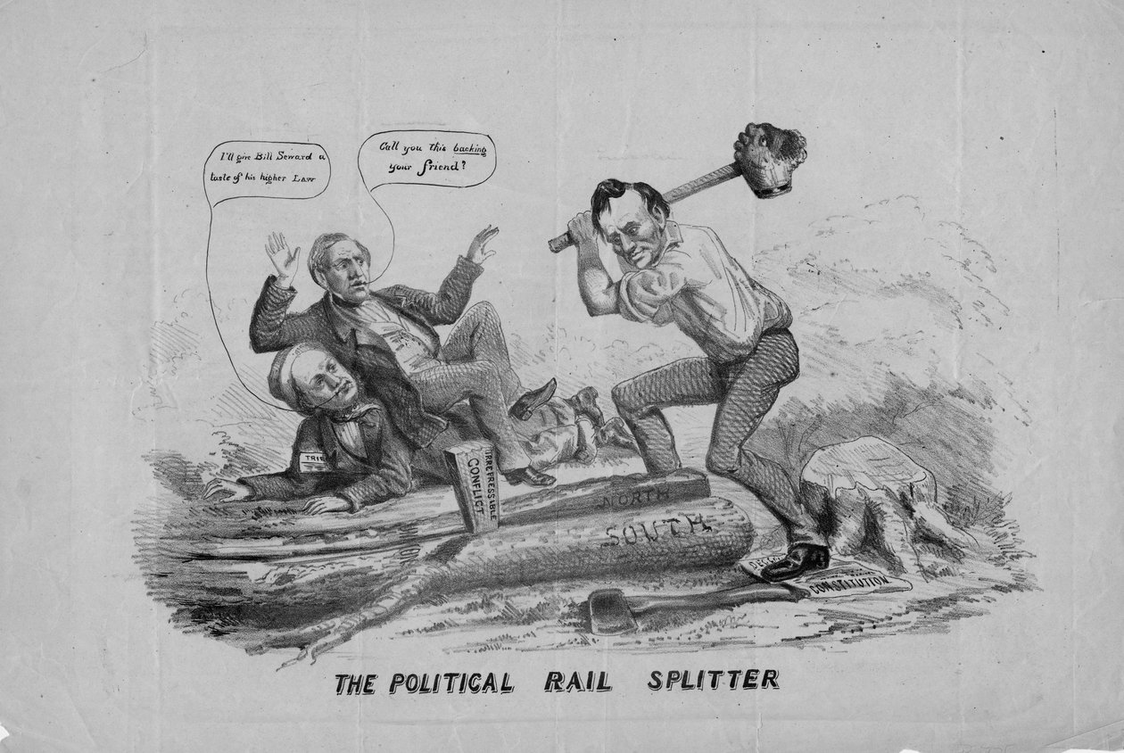 Den politiske jernbanesplitter, udgivet af J Leach, New York, 1860 af American School
