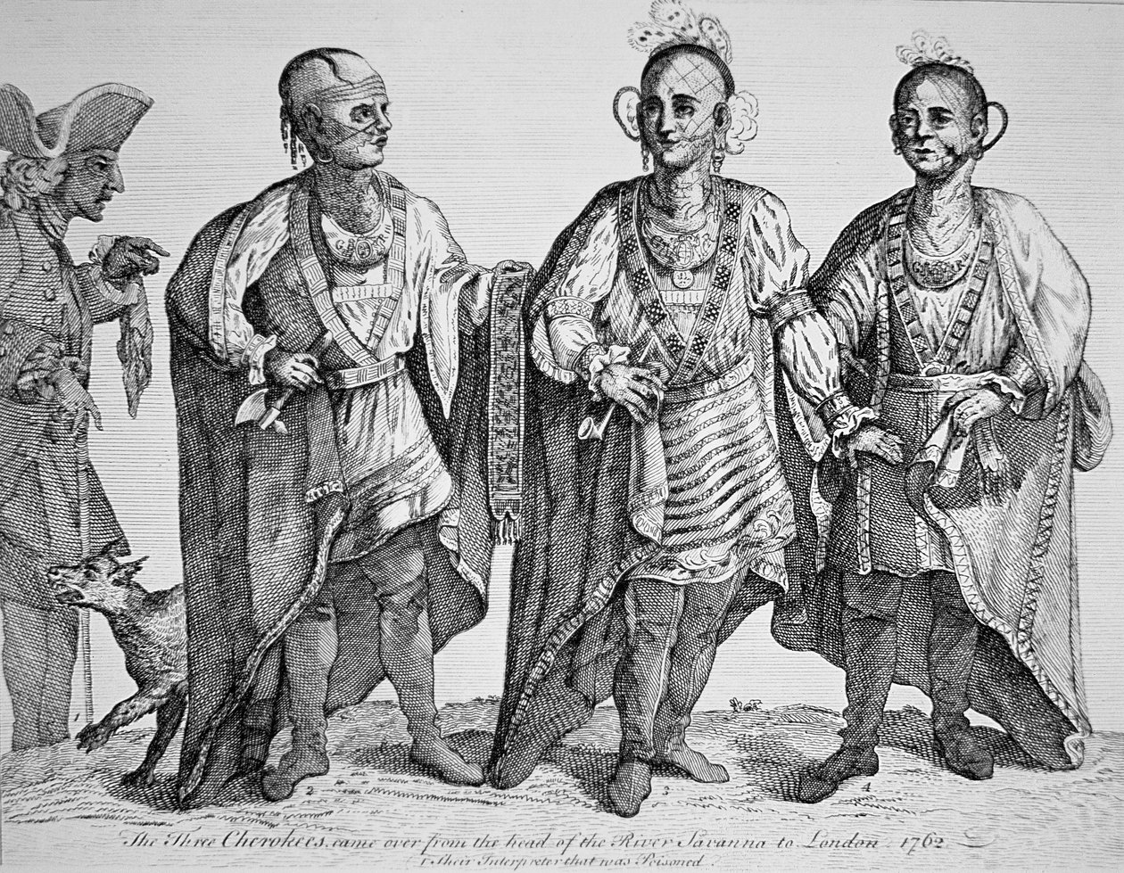 Tre amerikanske Cherokee Chiefs af American School