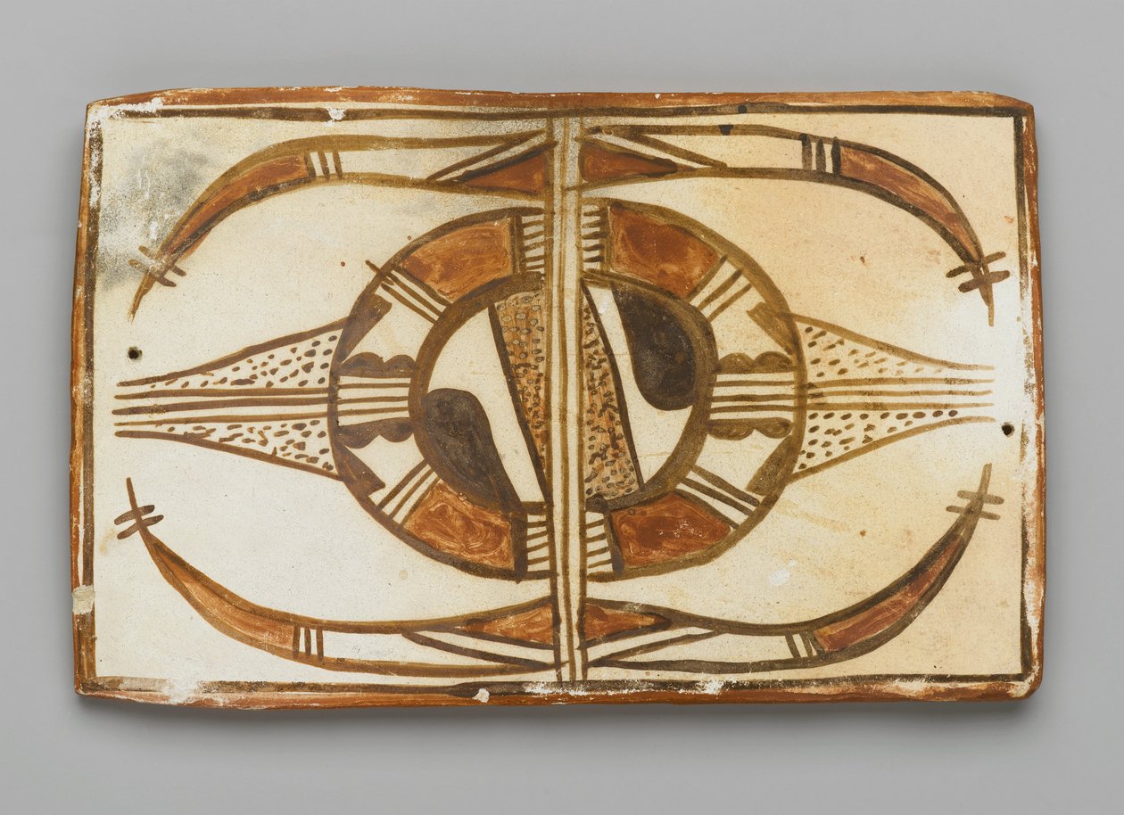 Flise, lavet i Mesa, Arizona af Hopi People (ler og slip) af American School