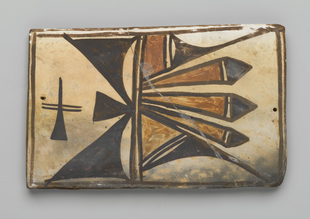 Flise, lavet i Mesa, Arizona af Hopi People (ler og slip) af American School