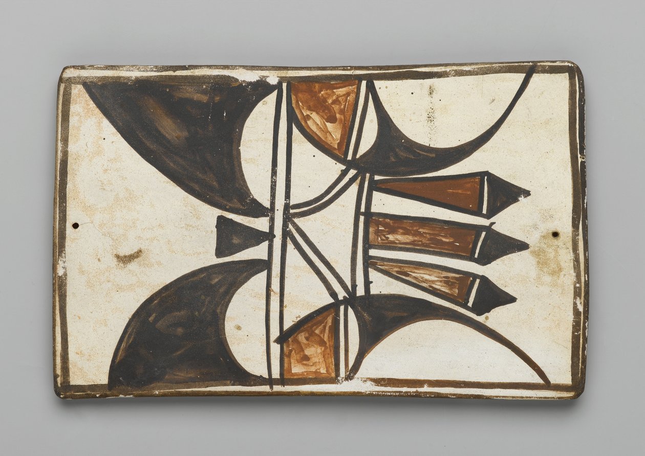 Flise, lavet i Mesa, Arizona af Hopi People (ler og slip) af American School
