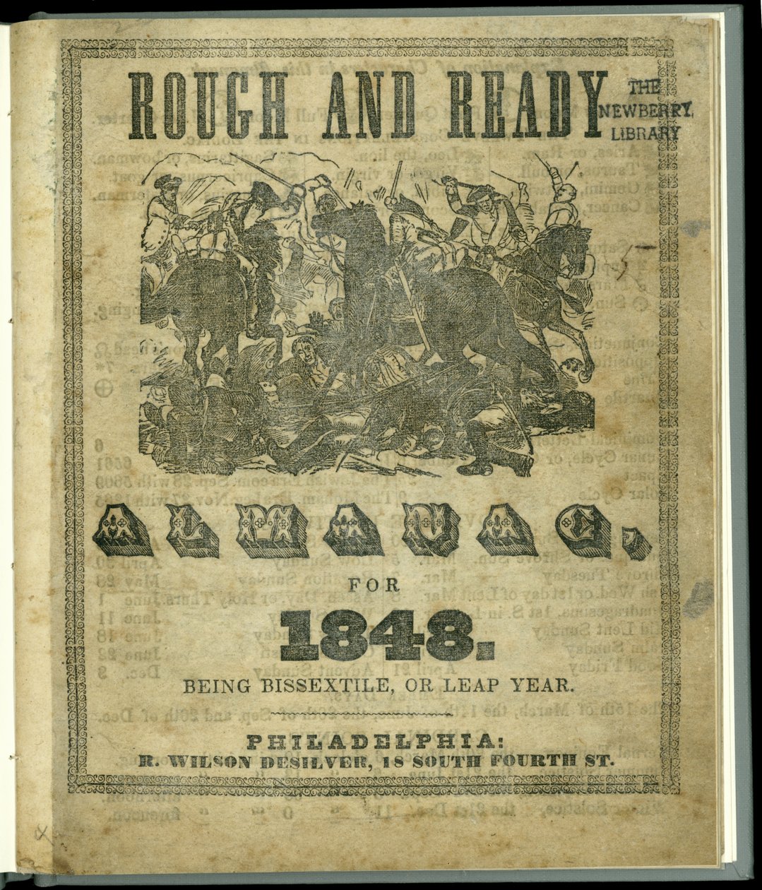 Titelblad for Rough and Ready Almanac for 1848, udgivet i 1847 (print) af American School