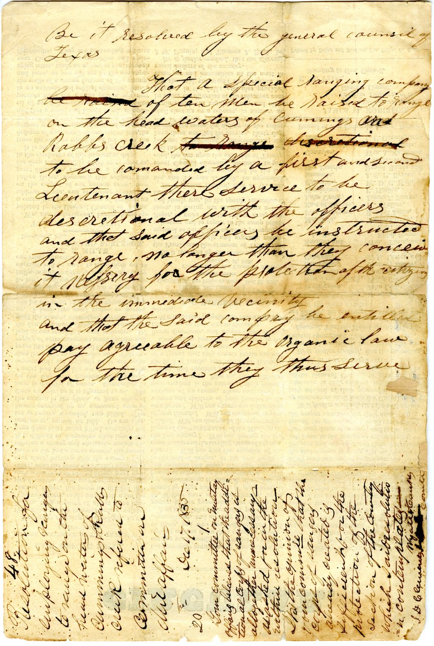 Til The People of Texas vedr.: belejring af mexicansk garnison ved San Antonio de Bexar, 10. december 1835 af American School