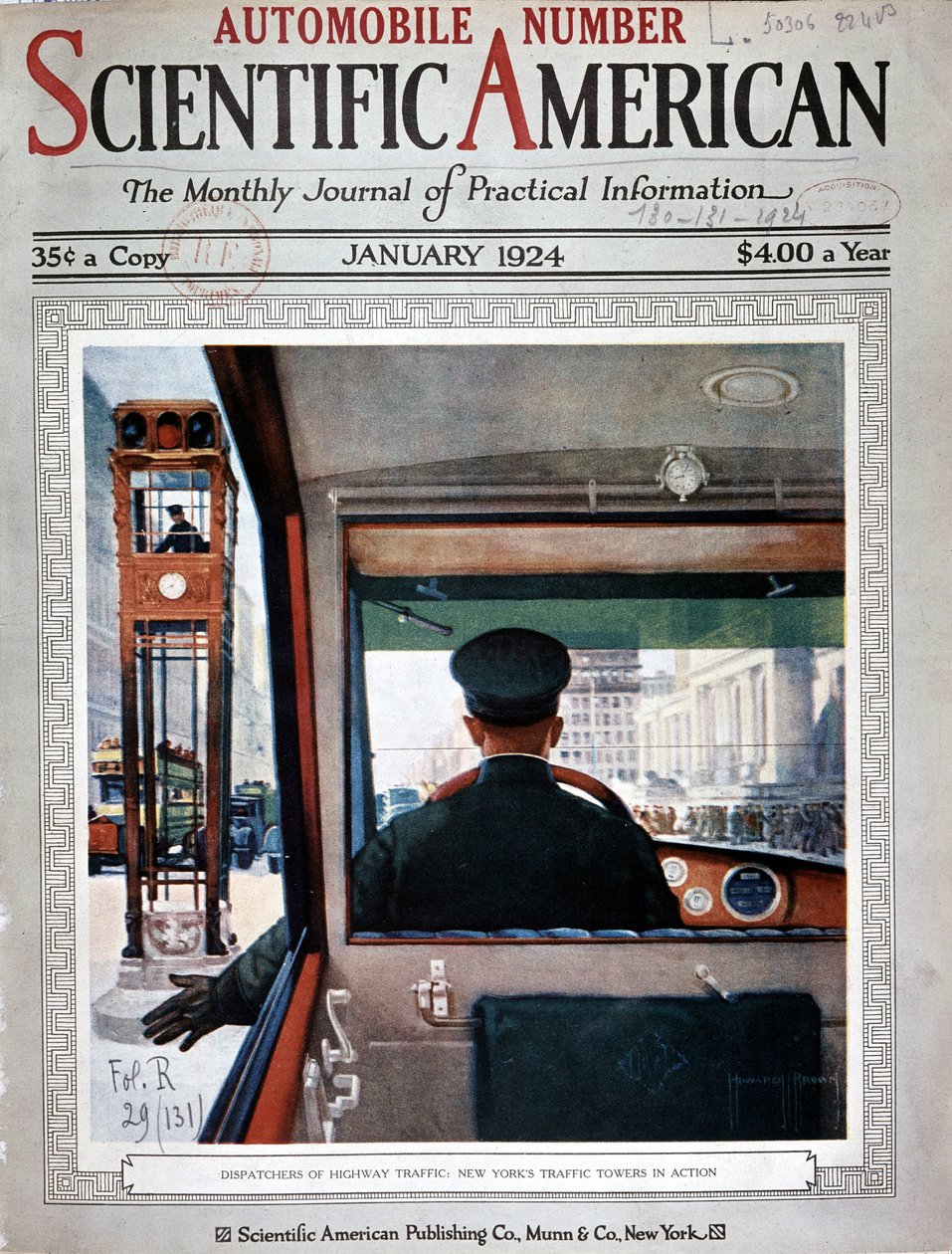 Trafiklystårne og trafikkontrol i New York - i "" Scientific American", januar 1924 af American School
