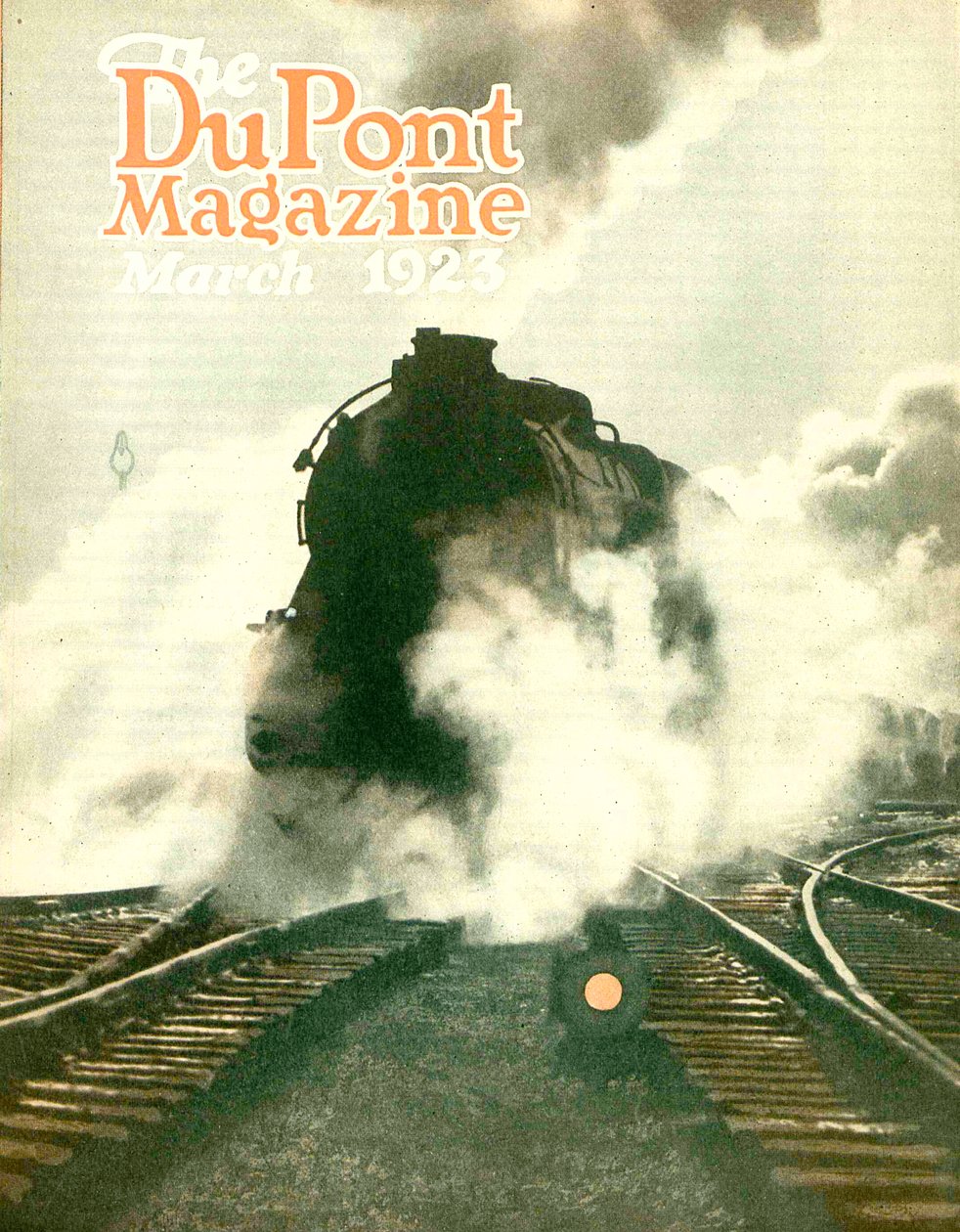 Train, forside af DuPont Magazine, marts 1923 af American School