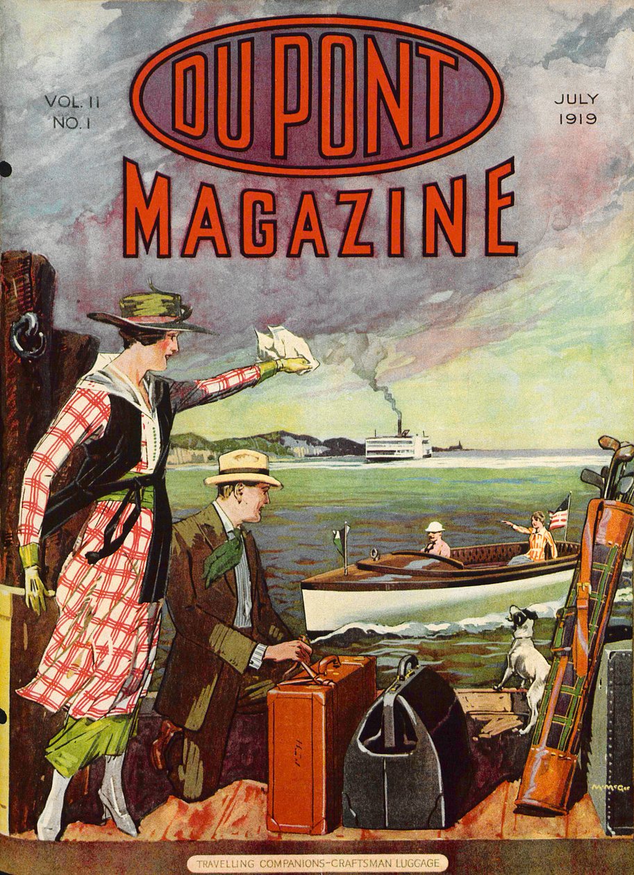 Traveling Companion - Craftsman Luggage, forsiden af DuPont Magazine, juli 1919 af American School