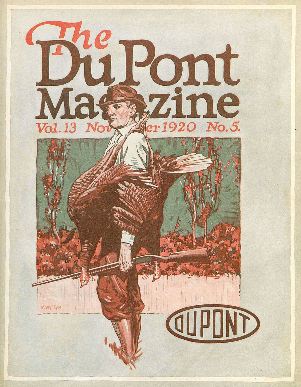 Kalkunjæger, forside af DuPont Magazine, november 1920 af American School