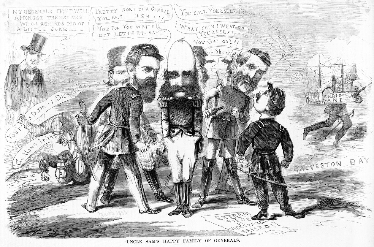 Onkel Sams lykkelige familie af generaler, ca. 1863 af American School