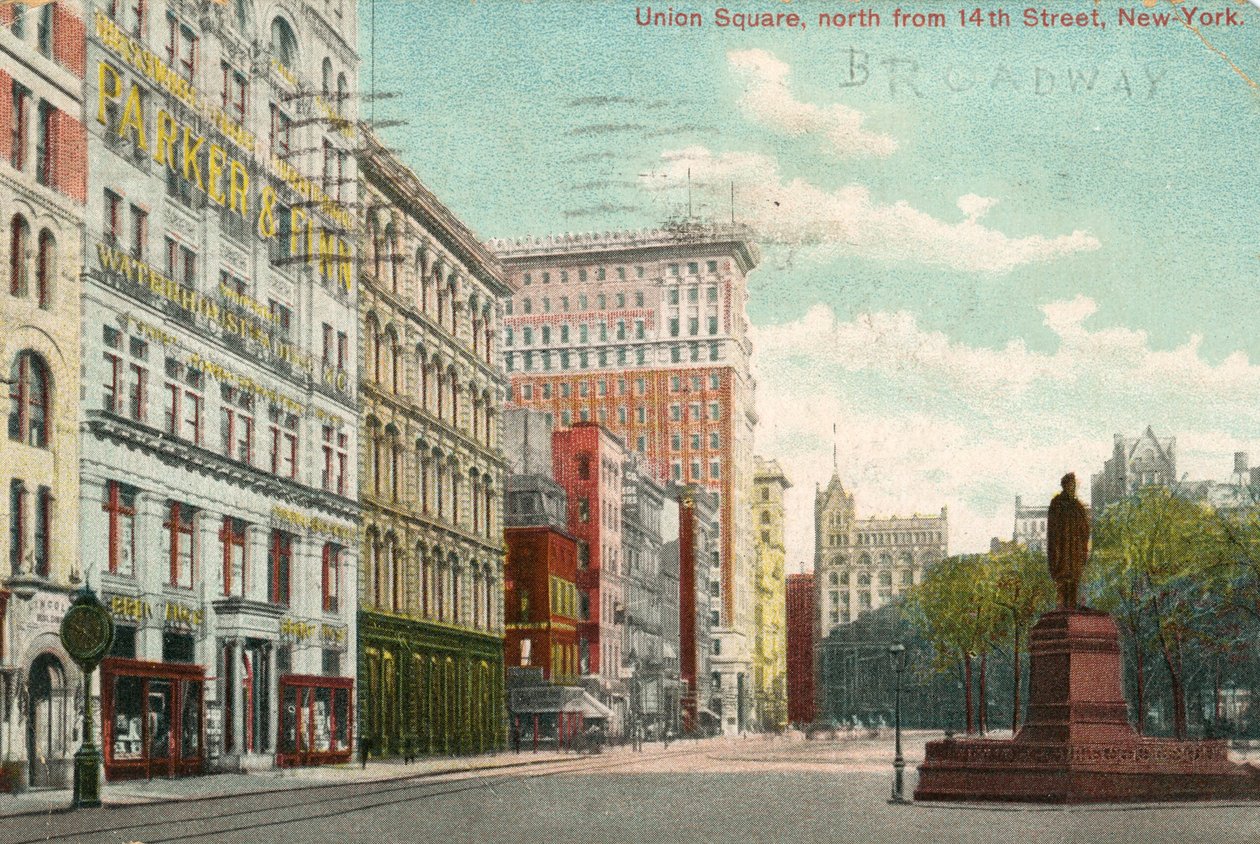 Union Square, nord for 14th Street, New York, ca. 1900-10 af American School