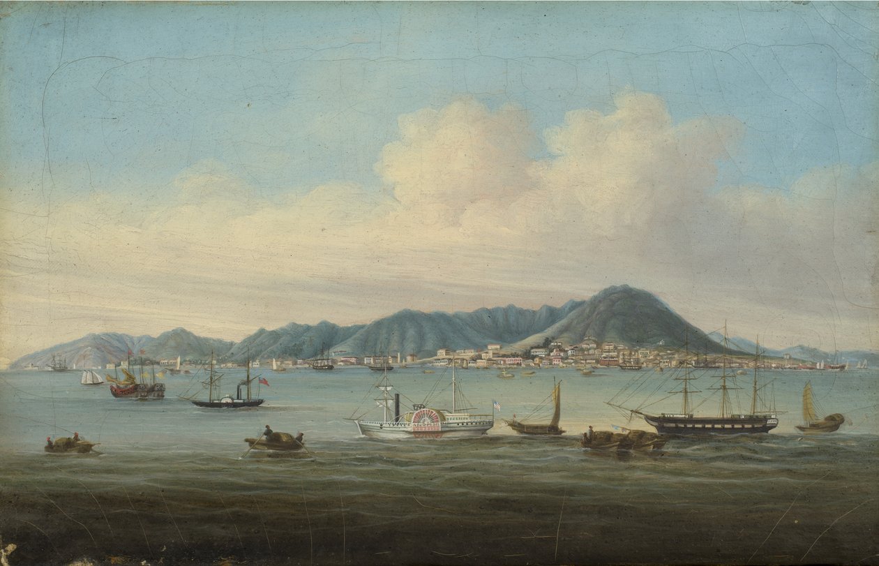 Udsigt over Hong Kong, 1850 af American School
