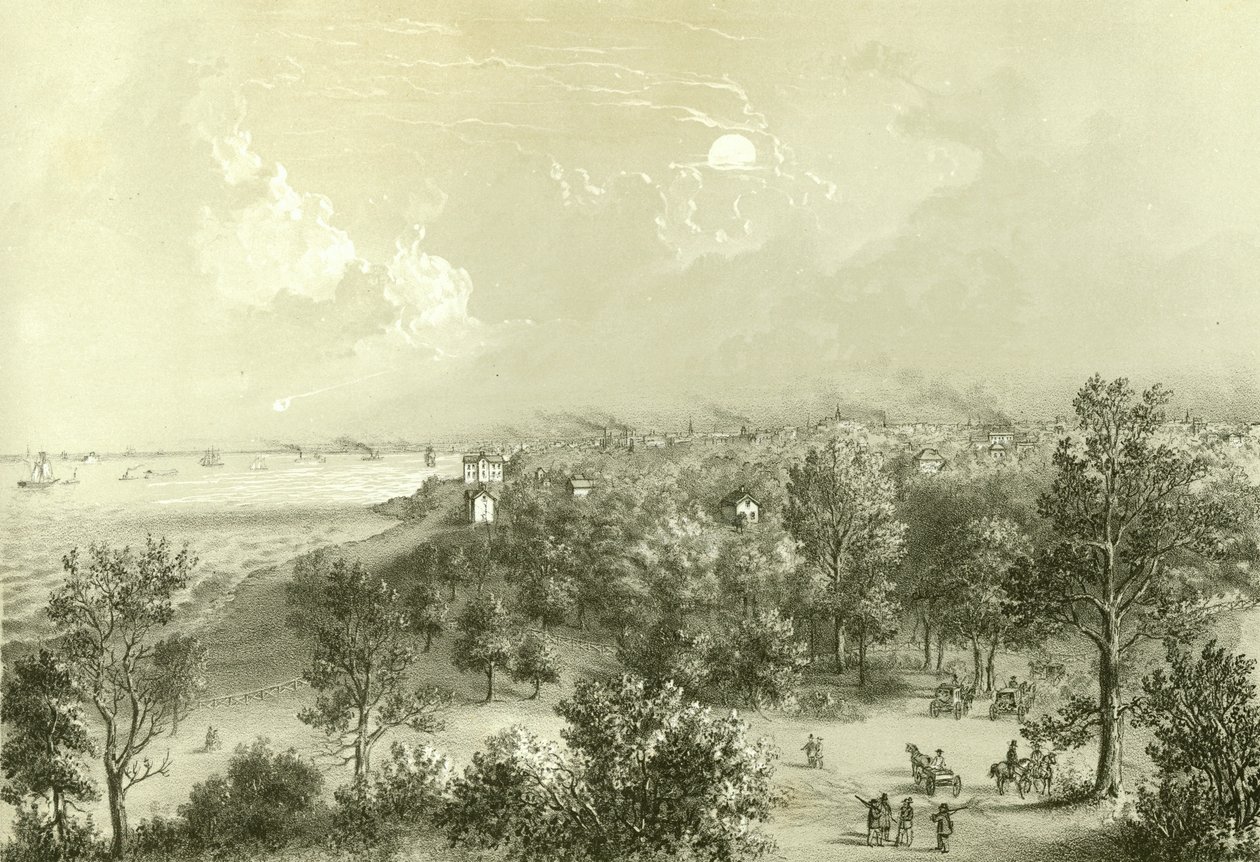 Udsigt over Lake View House, fra Chicago Illustrated, med litterære beskrivelser af James W. Sheahan, udgivet af Jevne & Almini, Chicago, 1866-67 af American School