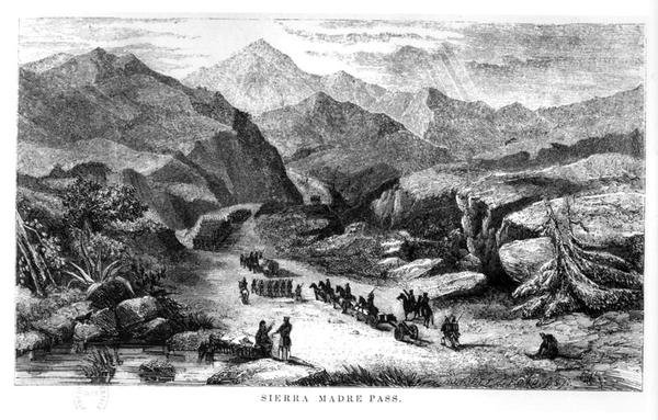 Udsigt over Sierra Madre Pass, indgraveret af Bobbett & Edmunds (gravering) (s/h foto) af American School