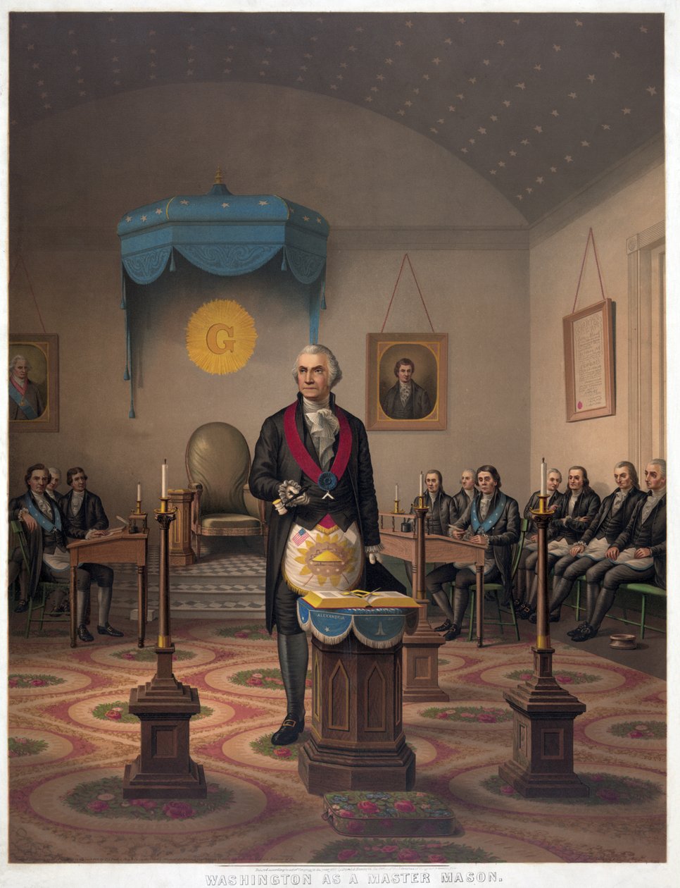 Washington som murermester, pub. 1870 af American School