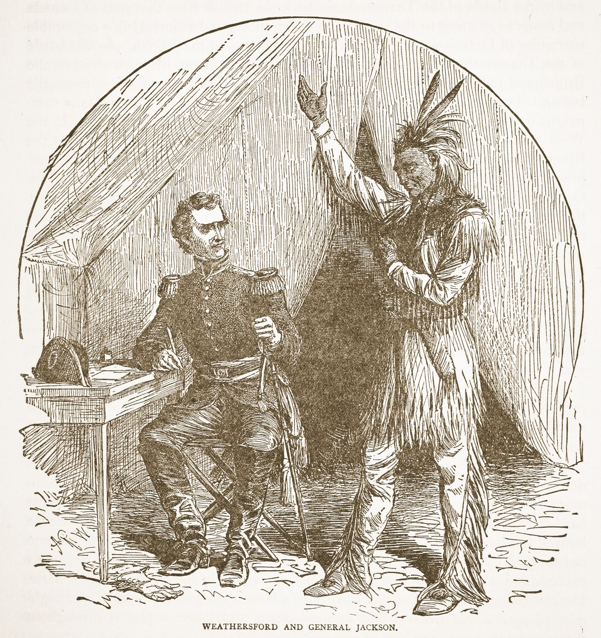 Weathersford og General Jackson, fra en bogpub. 1896 af American School