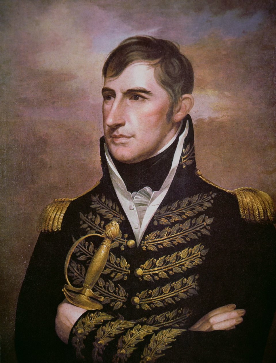 William Henry Harrison (1773-1841) (farve litho) af American School