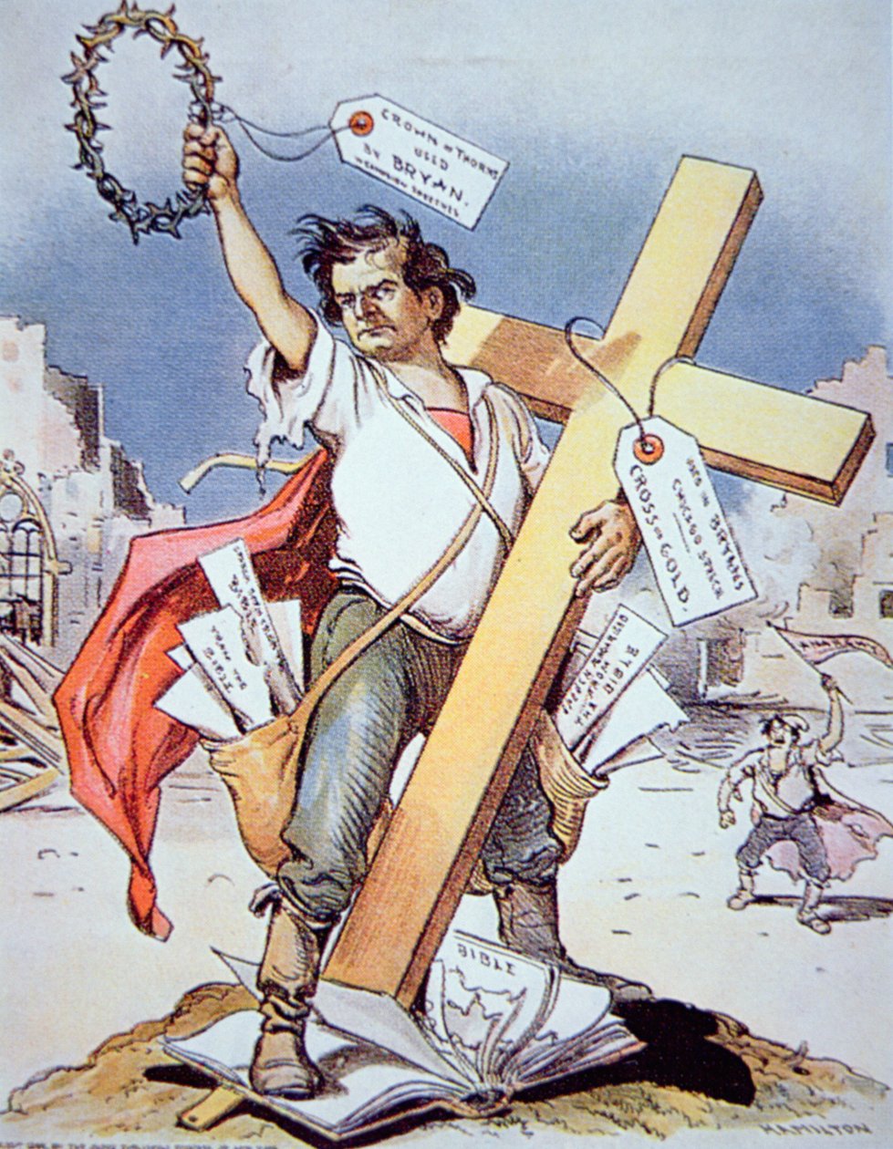 William Jennings Bryan (1860-1925) taler ved et demokratisk konvent, Chicago af American School