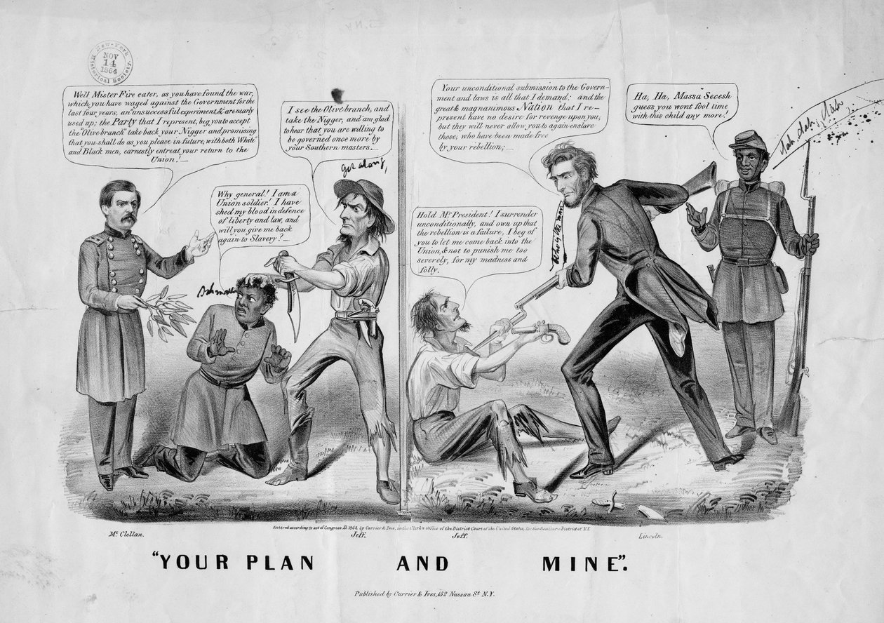 Din plan og min, udgivet af Currier og Ives, New York, ca. 1864 af American School