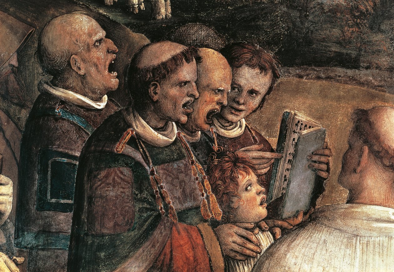 Singers, detaljer fra Transportation of Holy Face af Amico Aspertini