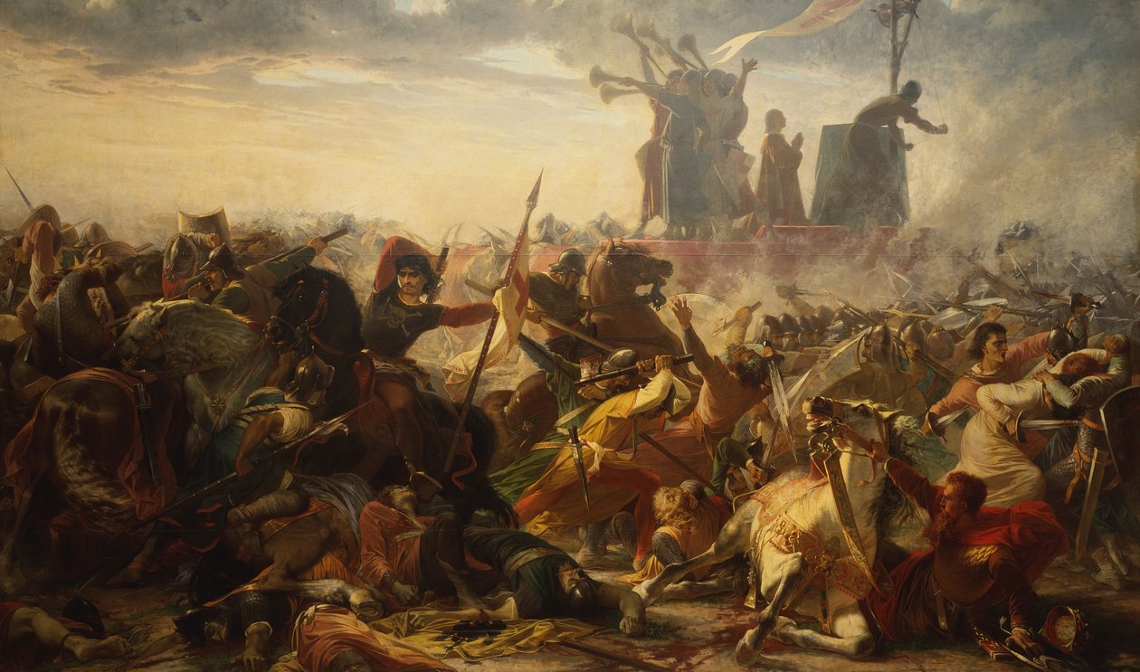 Slaget ved Legnano, 29. maj 1176, ca. 1860 (olie på lærred) af Amos Cassioli