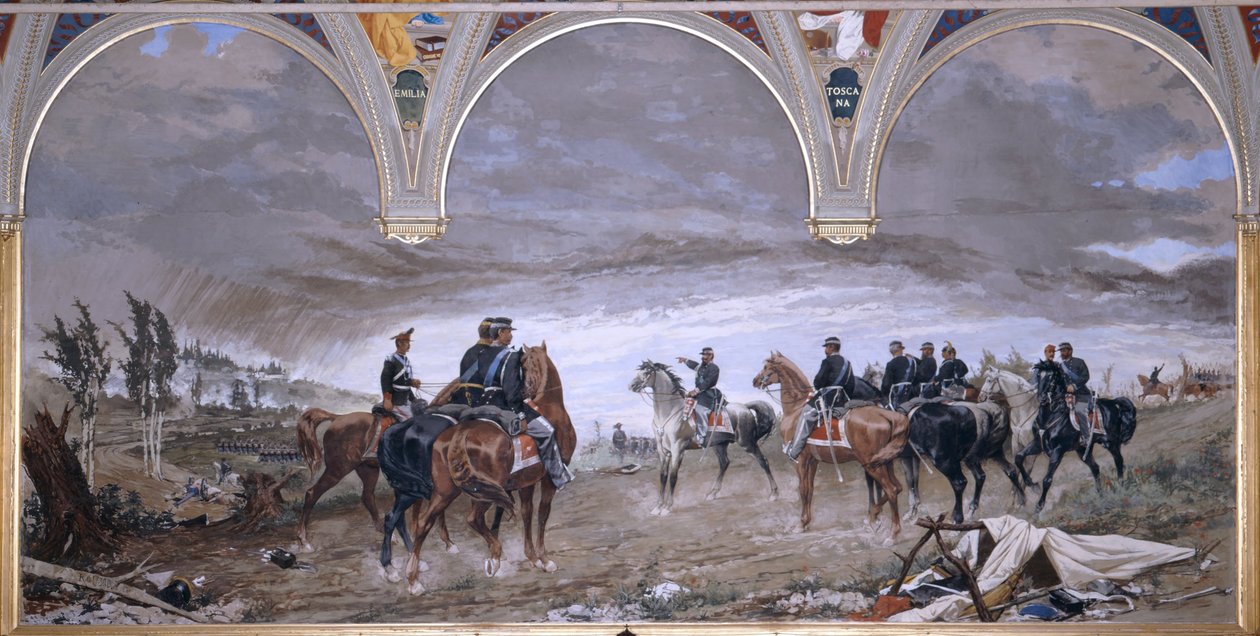 Slaget ved Solferino, 1886 af Amos Cassioli