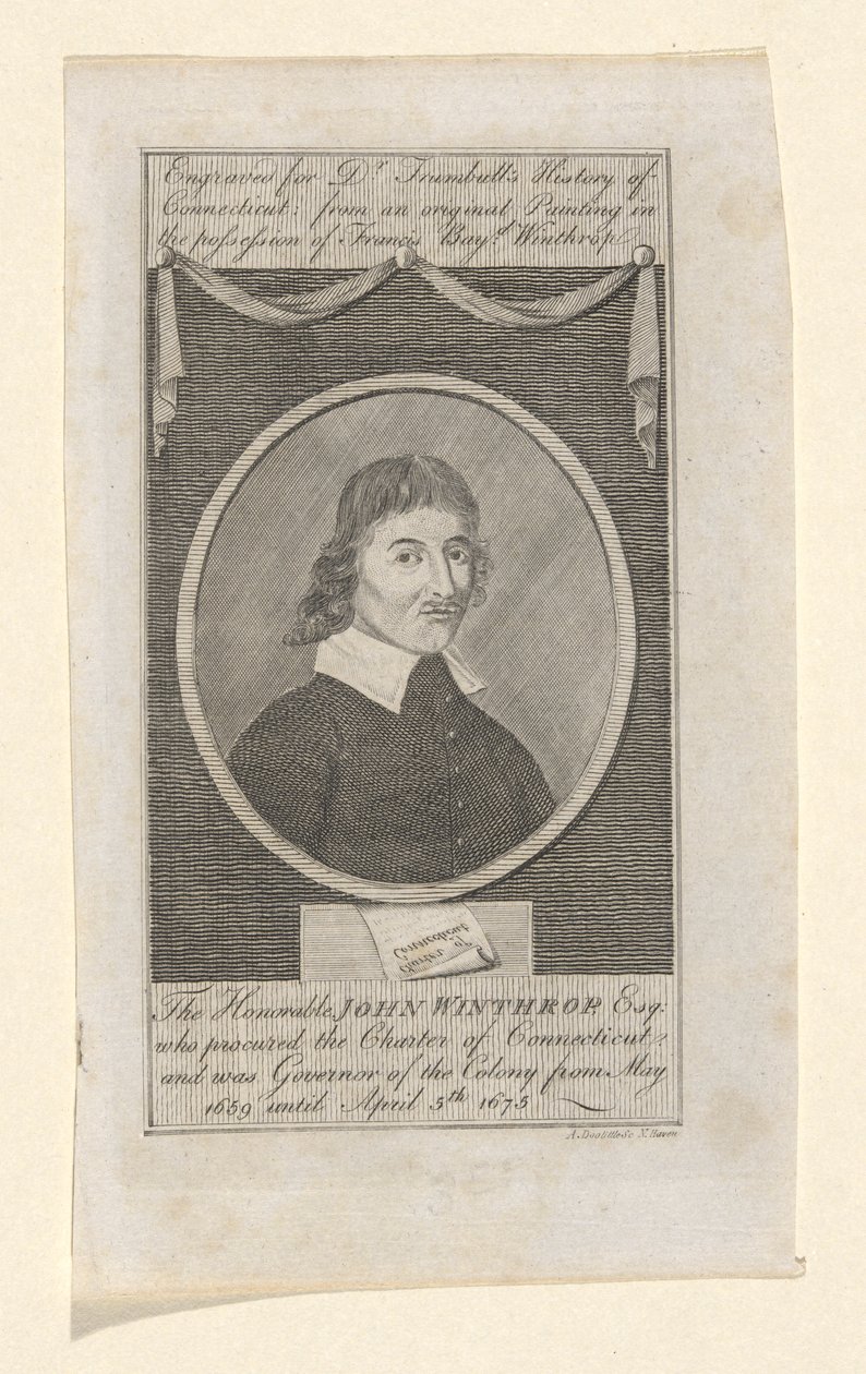 Portræt af John Winthrop af Amos Doolittle