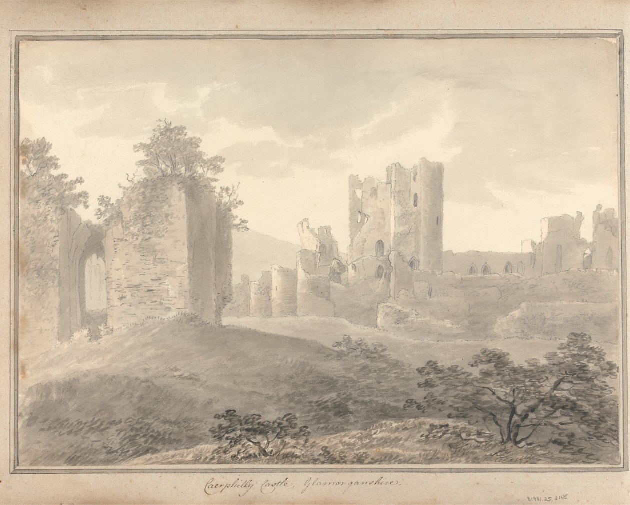 Udsigter i England, Skotland og Wales: Caerphilly Castle, Glamorganshire af Amos Green