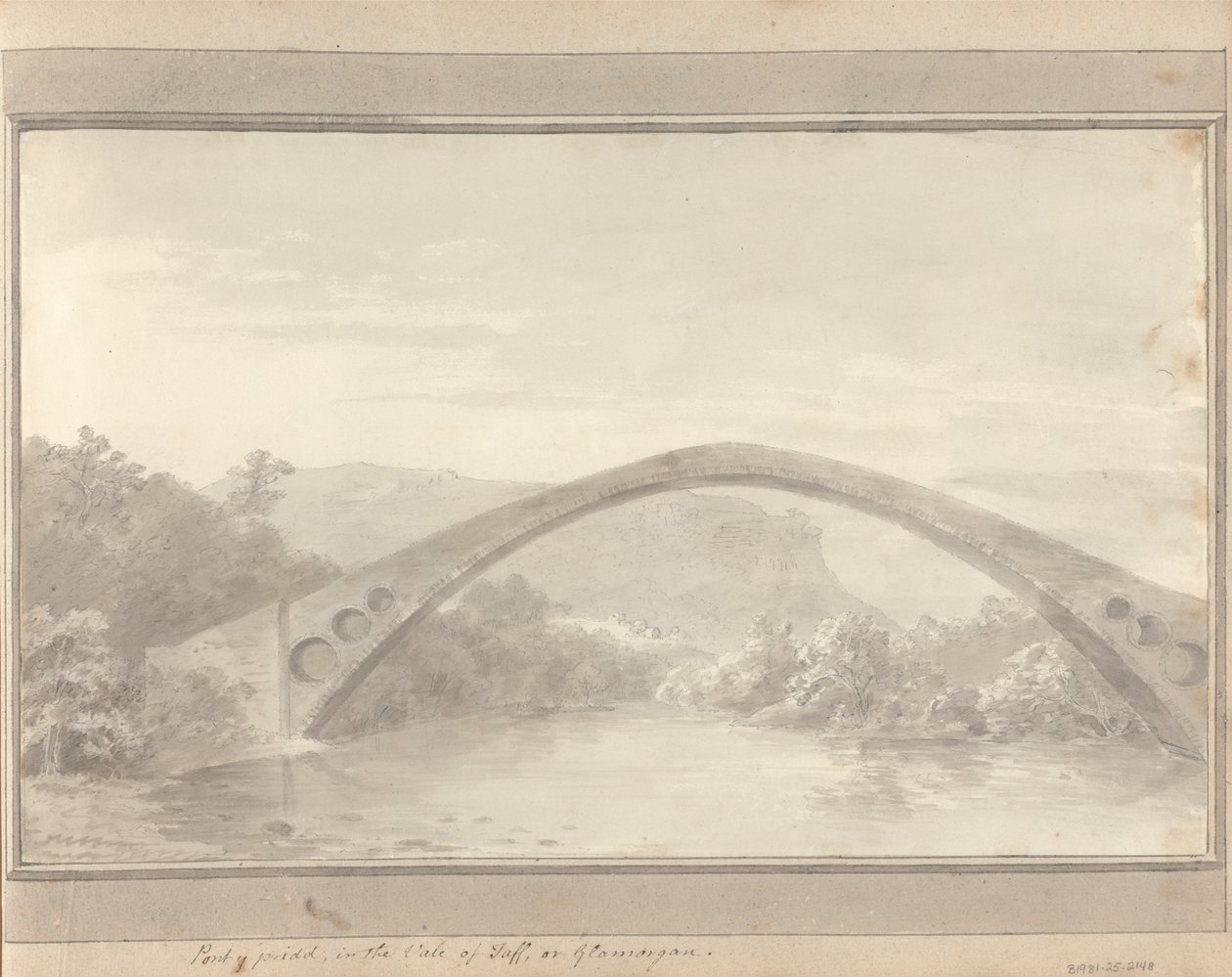 Udsigt i England, Skotland og Wales: Pont Y Pridd, i Vale of Taff eller Glamorgan af Amos Green