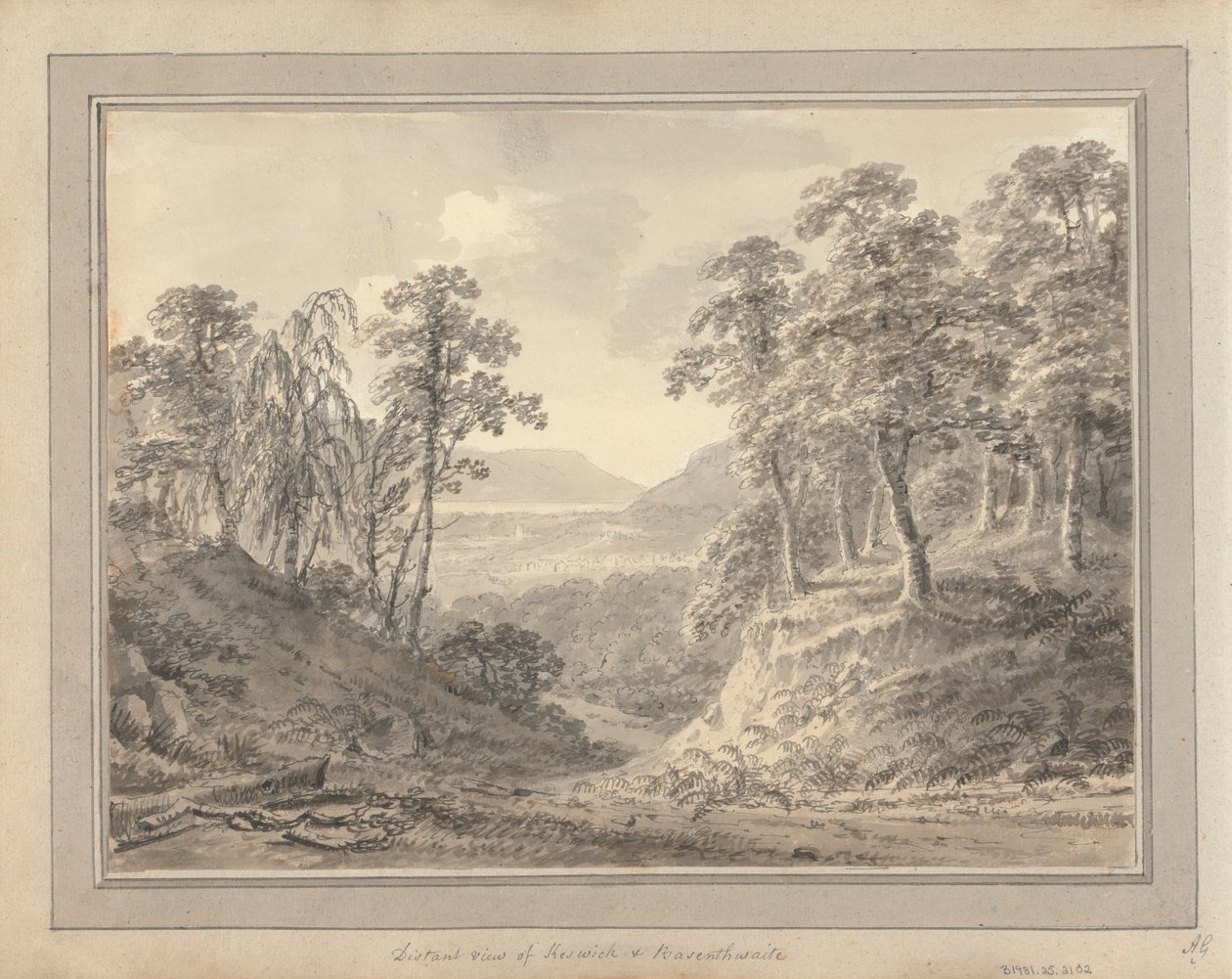 Udsigter i England, Skotland og Wales; Tur i Skotland: Fjernsyn over Keswick og Bassenthwaite af Amos Green