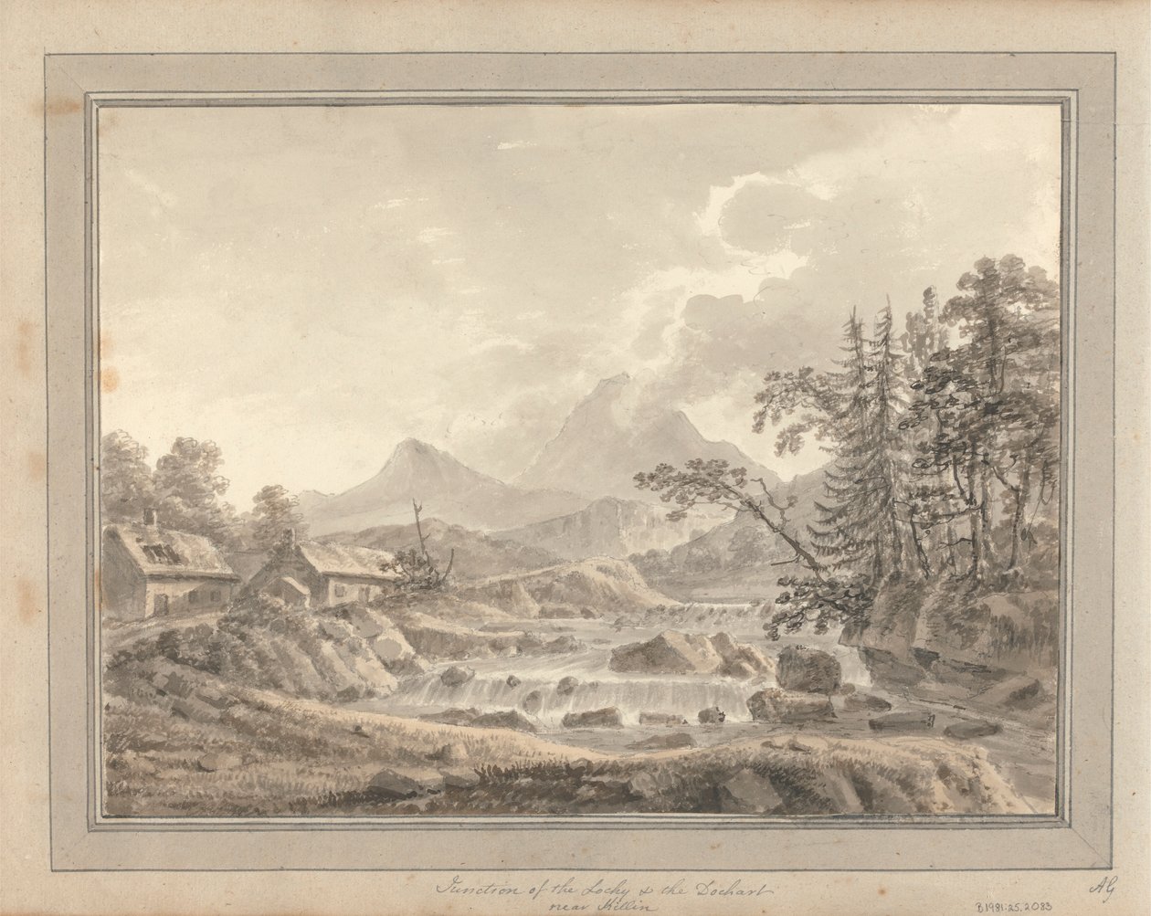 Udsigter i England, Skotland og Wales: Tur i Skotland; Junction of the Lochy and the Dochart nær Killin af Amos Green