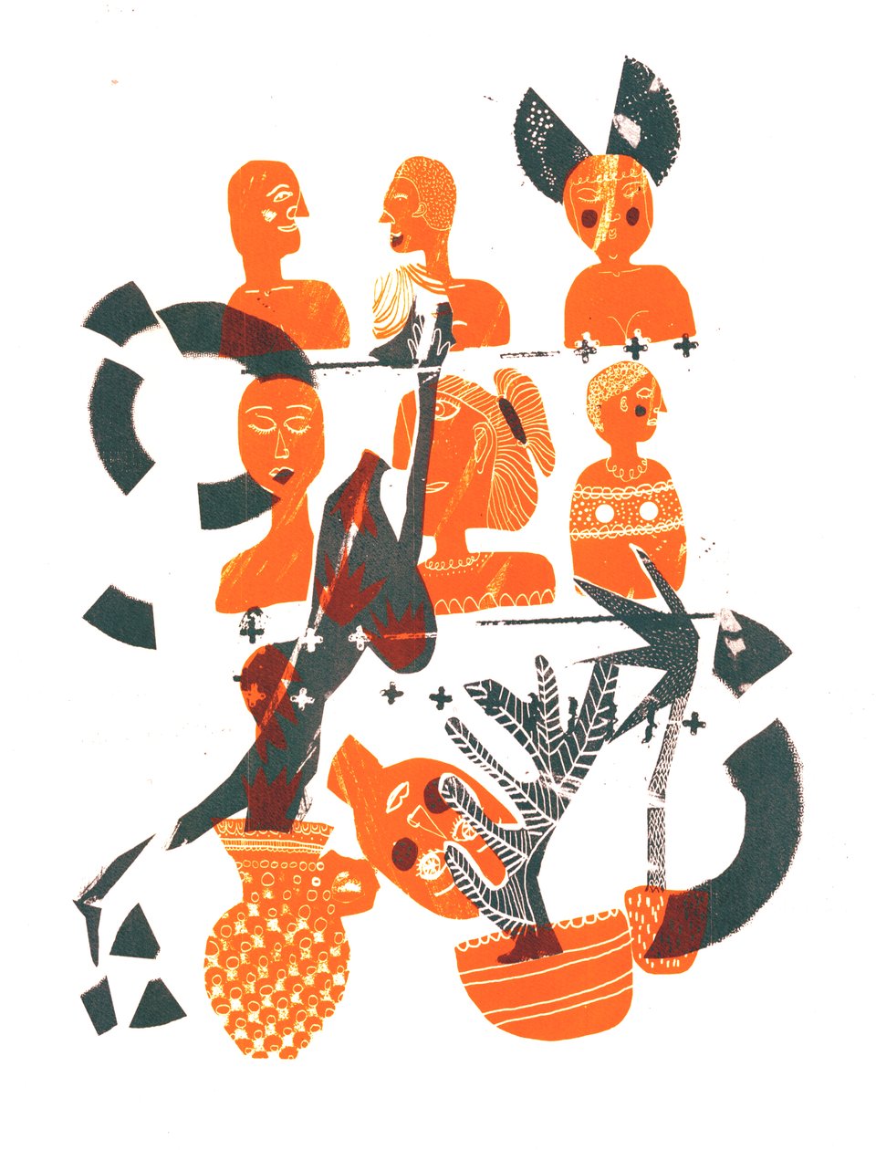 Face Off, 2015 (serigrafi) af Amy Louise Evans