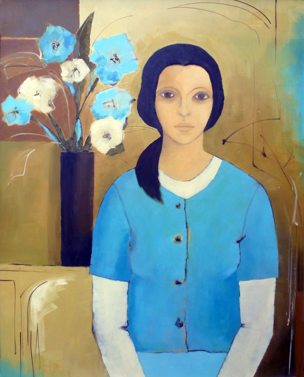 Madonna med blomster af Ana Bianchi