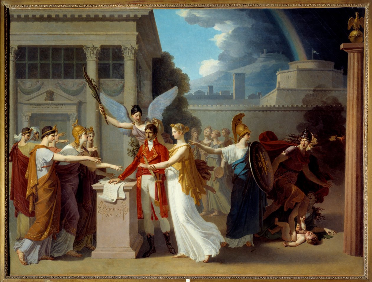 The Peace of Amiens, 25. marts 1802 (olie på lærred) af Anatole Devosge